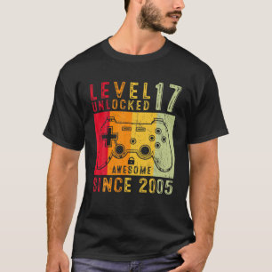 T-shirt Niveau 17 Jeu vidéo déverrouillé 17 ans 17 Birt