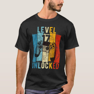 T-shirt Niveau 17 Jeu vidéo déverrouillé 17 ans 17e Bir