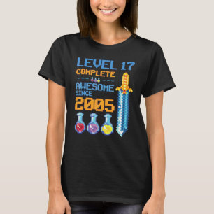T-shirt Niveau 17 Jeu vidéo déverrouillé 17ème anniversair