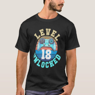 T-shirt Niveau 18 Débloqué 18ème Anniversaire du joueur vi