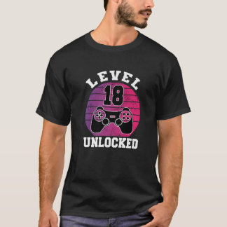 T-shirt Niveau 18 Déverrouillé 18 Ans Retro 80S 18E Birt