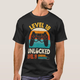 T-shirt Niveau 18 Garçons déverrouillés 18e anniversaire 1