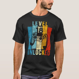 T-shirt Niveau 18 Jeu vidéo déverrouillé 18 ans 18e Bir