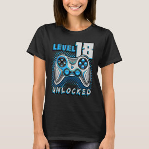T-shirt Niveau 18 Jeu vidéo déverrouillé 18e Anniversaire