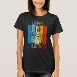 T-shirt Niveau 18 Jeu vidéo déverrouillé 18e anniversaire
