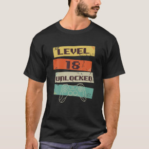 T-shirt Niveau 18 Joueurs Vidéo Vintages Déverrouillés