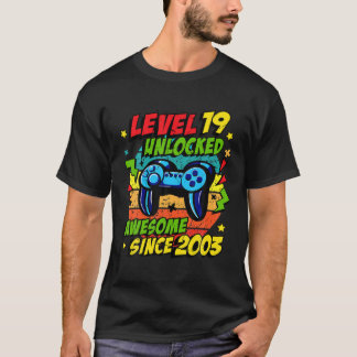 T-shirt Niveau 19 Déverrouillé Awesome 2003 Jeu 19E Annive