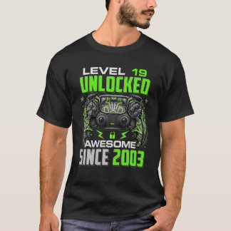 T-shirt Niveau 19 Déverrouillé Étonnant Depuis 2003 19E An
