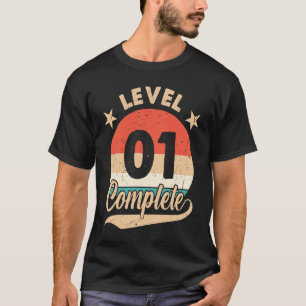 T-shirt Niveau 1 Achever le 1er anniversaire du Mariage po