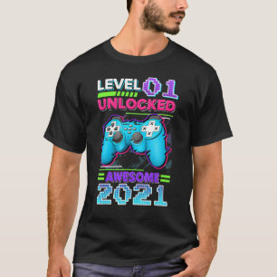 T-shirt Niveau 1 Anniversaire déverrouillé Garçons 1er Ann