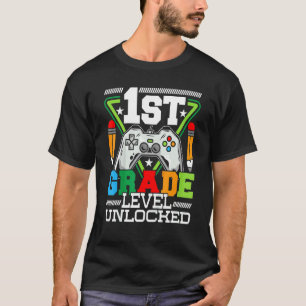 T-shirt Niveau 1re année débloqué Vidéo du premier jour d