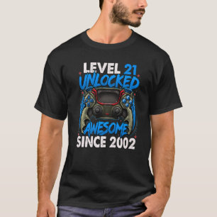 T-shirt Niveau 21 débloqué Incroyable depuis le 21e annive