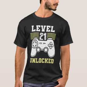 T-shirt Niveau 21 Déverrouillé 21ème Anniversaire Concepti
