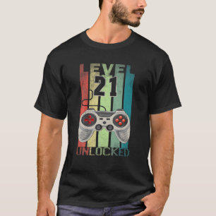 T-shirt Niveau 21 Déverrouillé Funny Video Gamer 21E Anniv