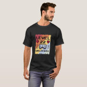 T-shirt Niveau 22 Déverrouillé Jeux d'anniversaire 22e (Devant entier)