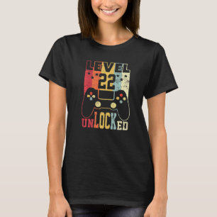 T-shirt Niveau 22 Déverrouillé Shirt Funny Video Gamer 22t