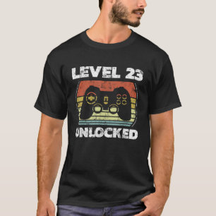 T-shirt Niveau 23 Déverrouillé Funny Video Gamer 23e anniv