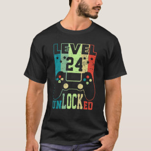 T-shirt Niveau 24 Déverrouillé Chemise Funny Video Gamer 2