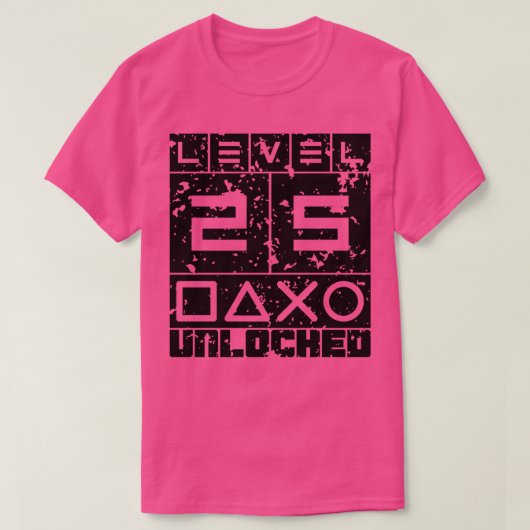 T-shirt Niveau 25 déverrouillé (Design devant)