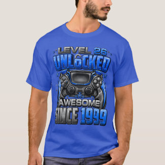T-shirt Niveau 26 débloqué Incroyable depuis 1999 26e anni
