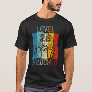 T-shirt Niveau 26 Déverrouillé Chemise Funny Video Gamer 2
