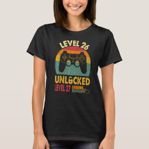 T-shirt Niveau 26 Déverrouillé Vintage Retro Vidéo Jeu 26e