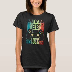 T-shirt Niveau 28 Déverrouillé Chemise Funny Video Gamer 2