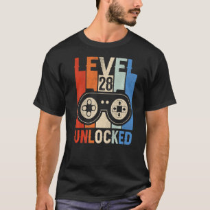 T-shirt Niveau 28 Déverrouillé Chemise Funny Video Gamer 2
