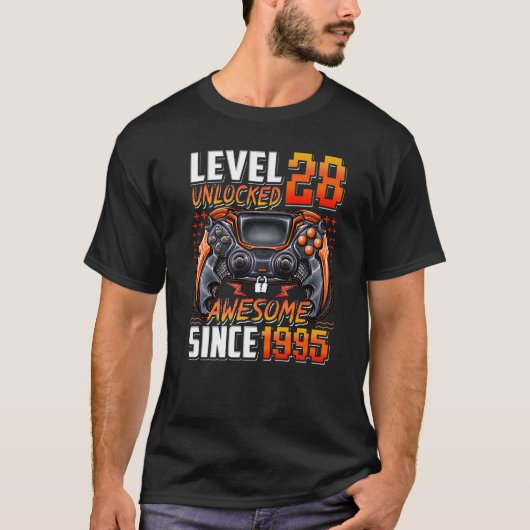 T-shirt Niveau 28 Déverrouillé stupéfiant depuis 1995 28e  (Devant)