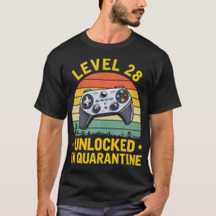 T-shirt Niveau 28 Jeu vidéo déverrouillé 28e Anniversaire
