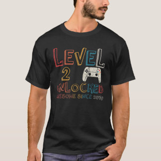 T-shirt Niveau 2 Déverrouillé Awesome Depuis 2019 Vintage