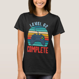 T-shirt Niveau 2 Retro Vintage 2ème Mariage Anniver comple