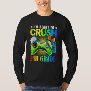 T-shirt Niveau 2e année débloqué Jeu sur le retour en 2e a