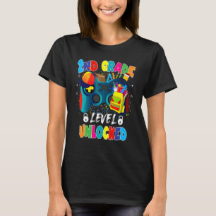 T-shirt Niveau 2e année débloqué jeu vidéo joueur retour à