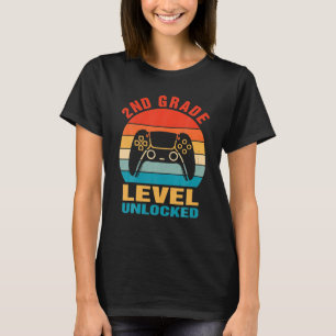T-shirt Niveau 2e année débloqué jeu vidéo retour à l'écol