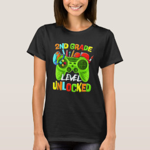 T-shirt Niveau 2e année débloqué jeu vidéo retour à l'écol