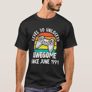 T-shirt Niveau 30 Déverrouillé Awesome Juin 1991 Jeu vidéo