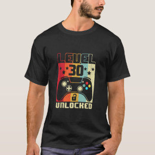 T-shirt Niveau 30 Déverrouillé Chemise Funny Video Gamer 3