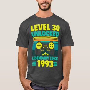 T-shirt Niveau 30 Déverrouillé Légendaire depuis 1993 30e