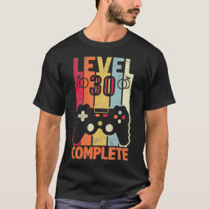 T-shirt Niveau 30 Gamer vidéo complet 30e Anniver Mariage