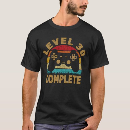 T-shirt Niveau 30 Jeu vidéo complet 30e anniversaire (Devant)