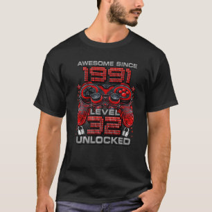 T-shirt Niveau 32 Déverrouillé stupéfiant depuis 1991 32e