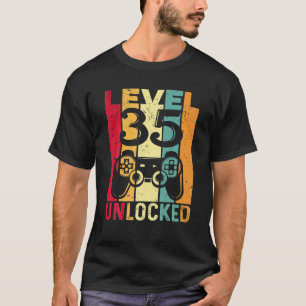 T-shirt Niveau 35 Déverrouillé Awesome 1988 jeu vidéo 35e