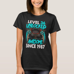 T-shirt Niveau 36 Débloqué Incroyable Depuis 1987 36e Anni