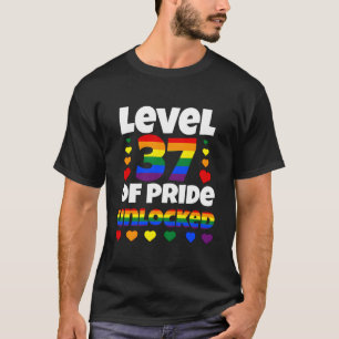 T-shirt Niveau 37 De Fierté Déverrouillé Arc-En-Ciel Lgbt 