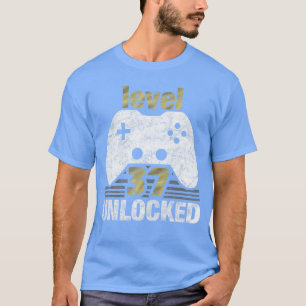 T-shirt Niveau 37 Débloqué Cadeau de Gamer 37e Anniversair