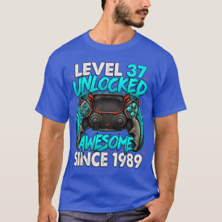 T-shirt Niveau 37 débloqué Incroyable depuis 1989 37e anni