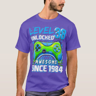 T-shirt Niveau 38 Déverrouillé Awesome 1984 jeu vidéo 38th