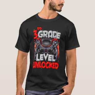 T-shirt Niveau 3e année débloqué Jeu sur le retour à l'éco