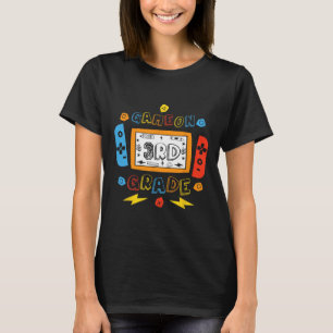 T-shirt Niveau 3e année débloqué Jeu sur le retour en 3e a